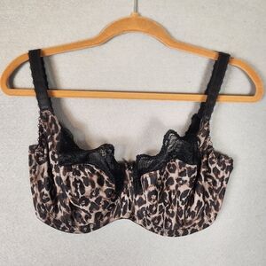 Panache Leopard Print Bra with Black Lace